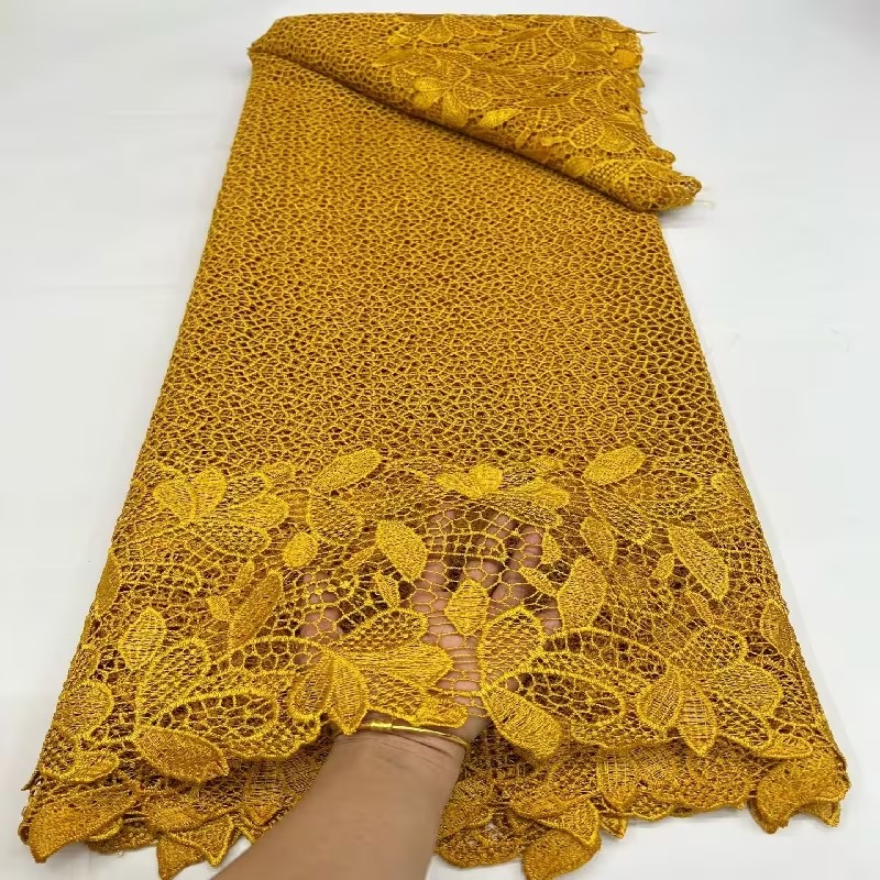 5-Yard Embroidered Water-Soluble Lace Fabric for Sewing